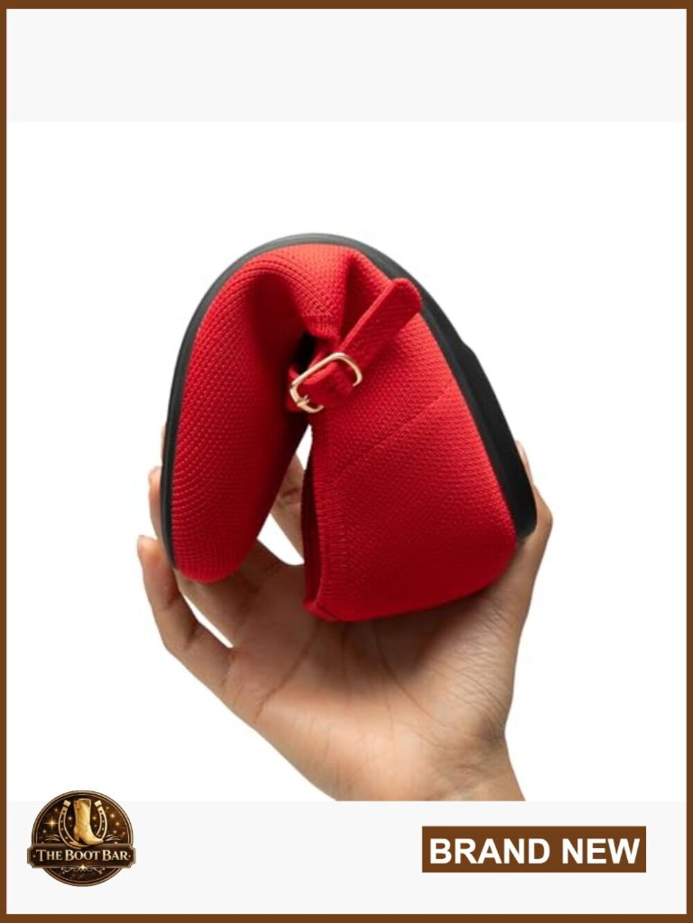 Mary Jane Ballet Flat Shoes Dressy Foldable Knit Flats with Arch Support - Picture 2 of 7